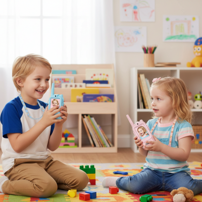 kids using walkie talkies
