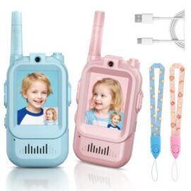 Kids Video Walkie Talkie Toys 2 Pack Rechargeable Interphone Toy with HD Camera and Voice Changer