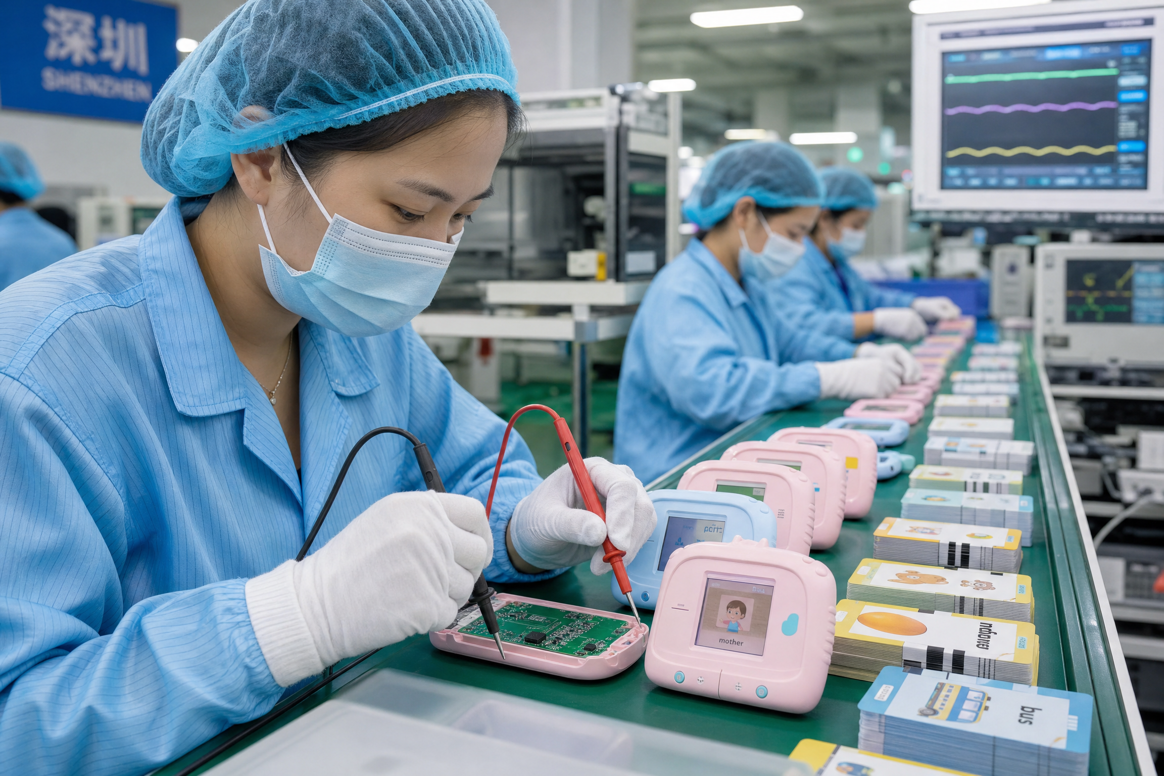 Modern electronics assembly line in Toyvao Shenzhen Factory