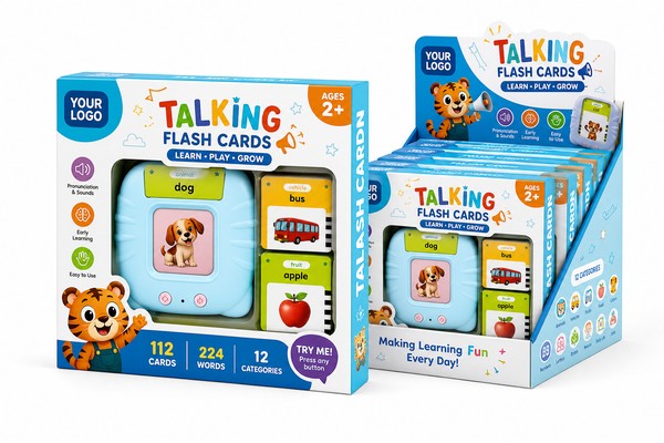 Custom Talking Flash Cards Packaging Design for Private Label