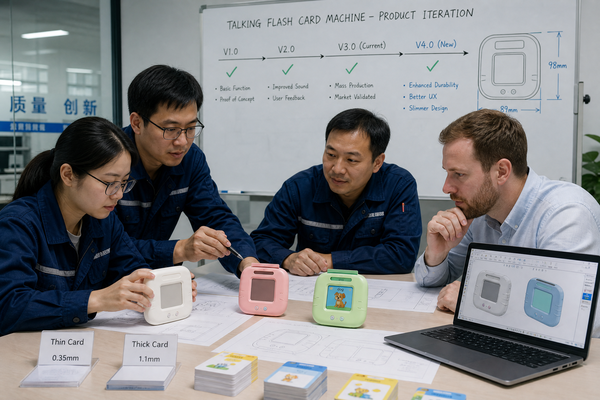 How to Collaborate with Your Factory for Rapid Product Iteration on Talking Flash Cards?