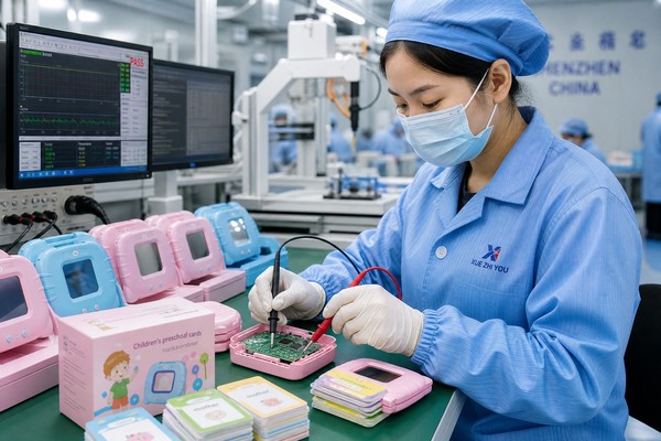 Shenzhen factory quality control inspection of talking flash card machines