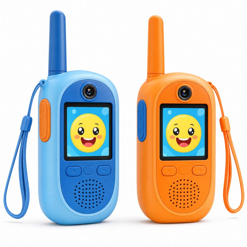 Kids Video Walkie Talkie 2 Pack - Blue and Orange