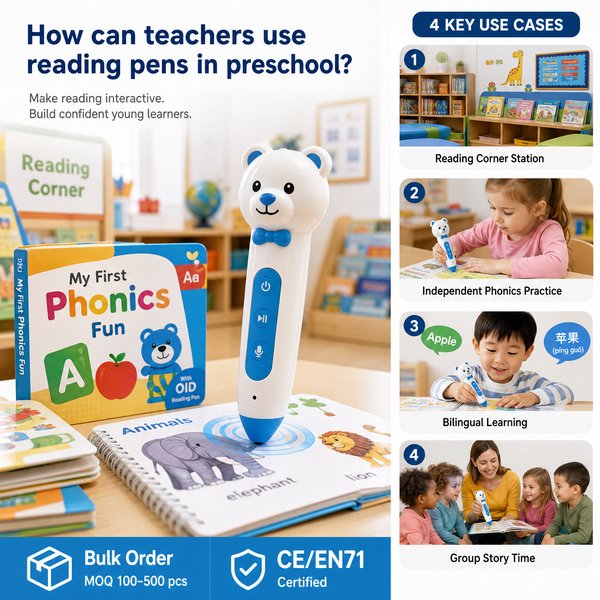 How can teachers use reading pens in preschool?