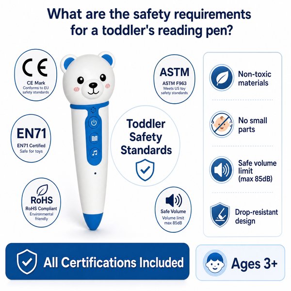 What are the safety requirements for a toddler's reading pen?