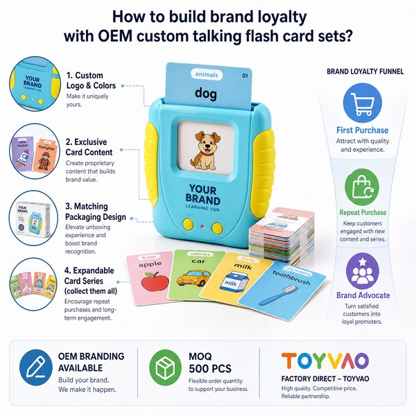 How to build brand loyalty with OEM custom talking flash card sets?