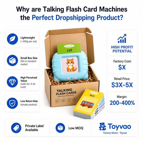Why are talking flash card machines the perfect dropshipping product?