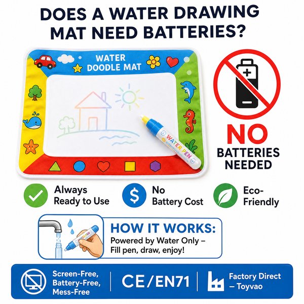 Does a water drawing mat need batteries?