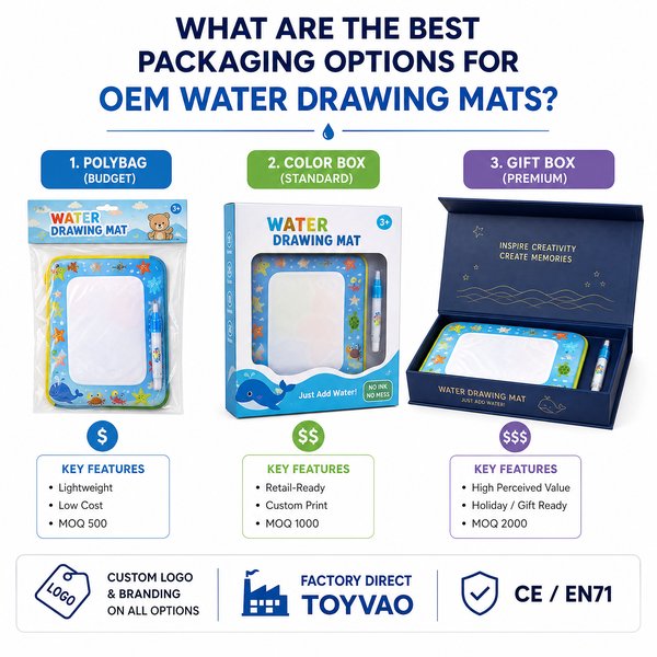 What are the best packaging options for OEM water drawing mats?