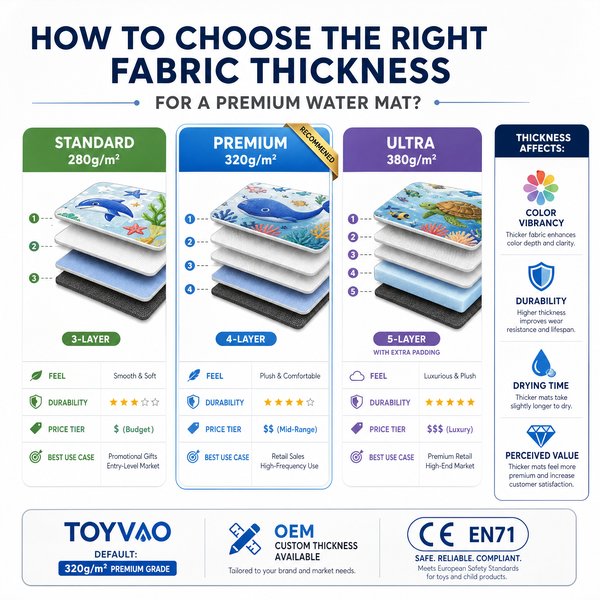 How to choose the right fabric thickness for a premium water mat?