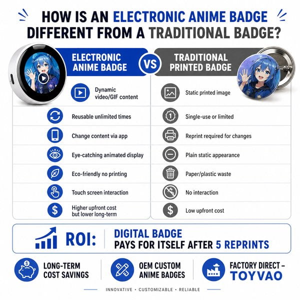 How is an electronic badge different from a traditional badge?