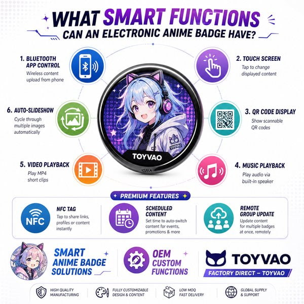 What smart functions can an electronic badge have?