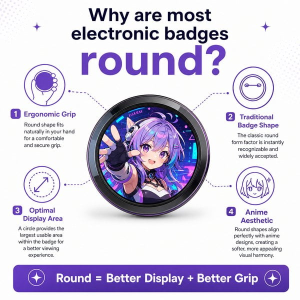Why are most electronic badges round?