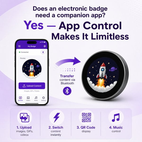 Does an electronic badge need a companion app?