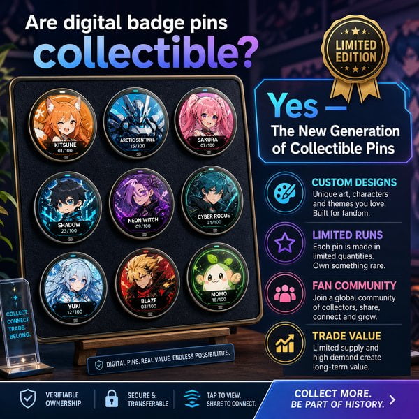 Are digital badge pins collectible?
