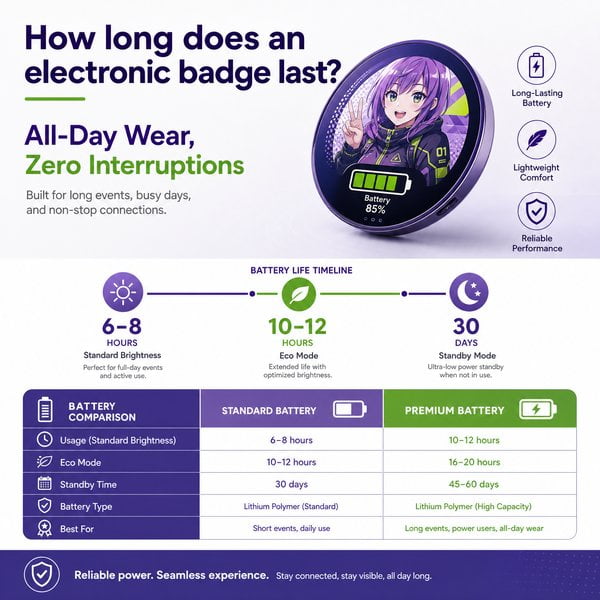 How long does an electronic badge last?