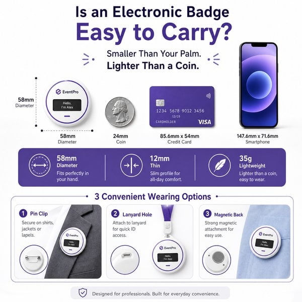 Is an electronic badge easy to carry?