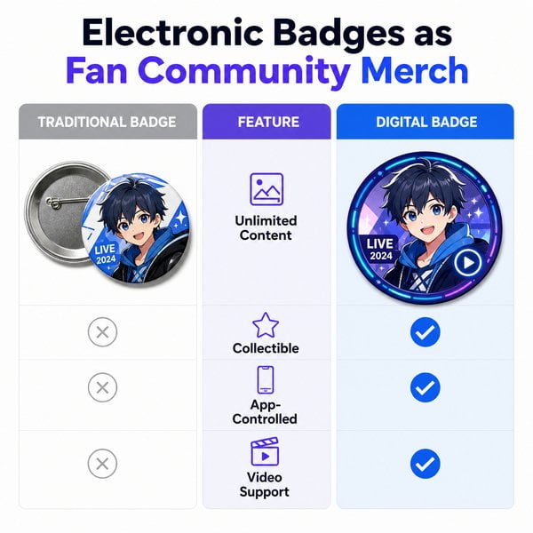 Why are electronic badges the ultimate merch for fan communities?
