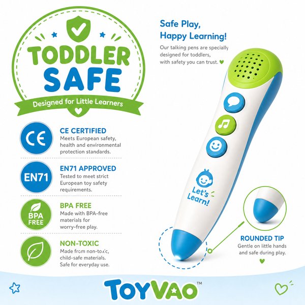 Are Talking Pens Safe for Toddlers? A B2B Safety Guide - Toyvao Educational Toys
