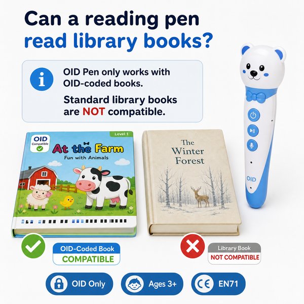 Can a reading pen read library books?