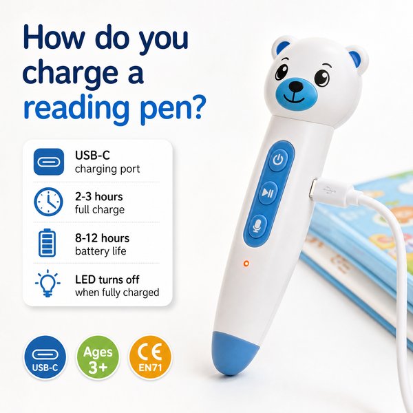 How do you charge a reading pen?