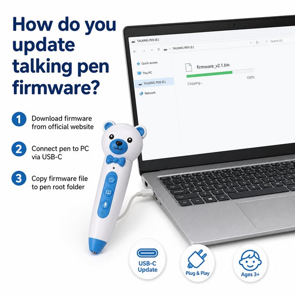How do you update talking pen firmware?