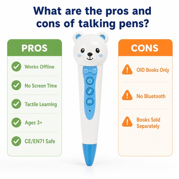 What are the pros and cons of talking pens?